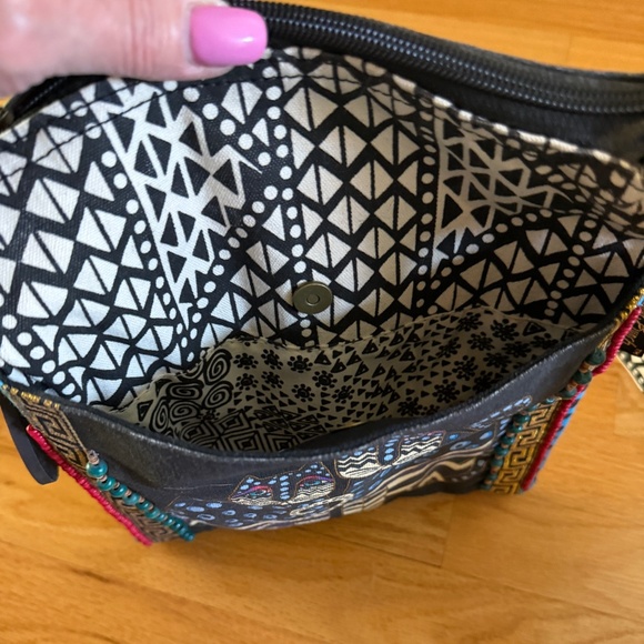 NWT Laurel Burch Crossbody Bag Two Cats Beads - Picture 9 of 13